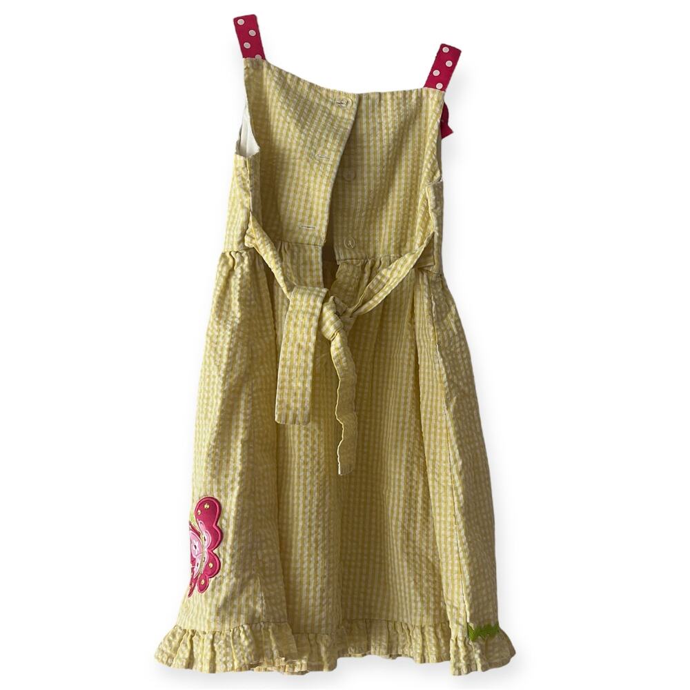 Emily Rose Yellow Gingham Butterfly Sundress Girls Size 5 Ruffle Bow Summer - Picture 5 of 12